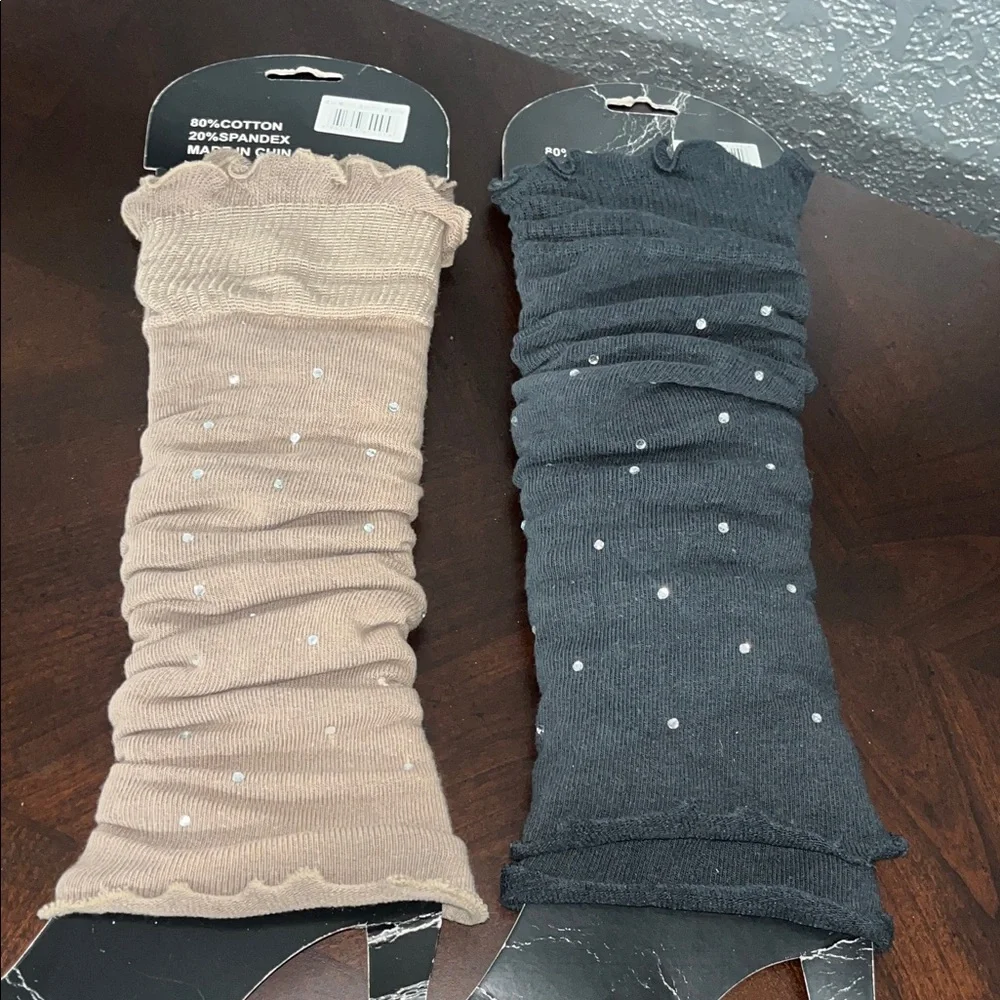 2 pairs Leg Warmers with rhinestones NWT